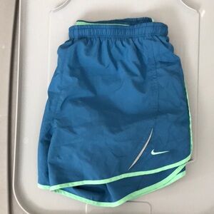 Nike Blue Athletic Shorts with Green Trim